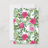 Hellrosa Blumenhochzeit speichern Sie das Datum Einladung (Rückseite)