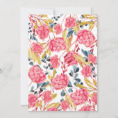Hellrosa Blumenmuster Einladung (Rückseite)