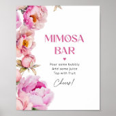Hellrosa Blumenperle Bridal mimosa Bar Poster (Vorne)