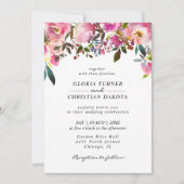 Hellrosa Blumenstrauß Einladung (Vorderseite)