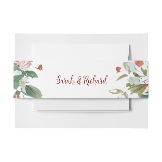 Hellrosa Blumenzehen Einladungsbanderole (Vorderseite Beispiel)