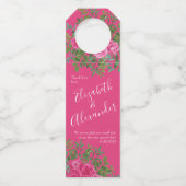 Hellrosa Blumenzehen Flaschenanhänger (Vorderseite)