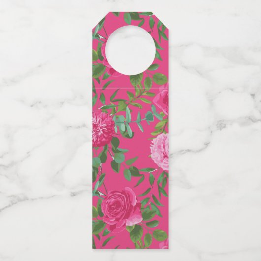 Hellrosa Blumenzehen Flaschenanhänger (Rückseite)