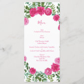 Hellrosa Blumenzehen Menükarte (Vorderseite)