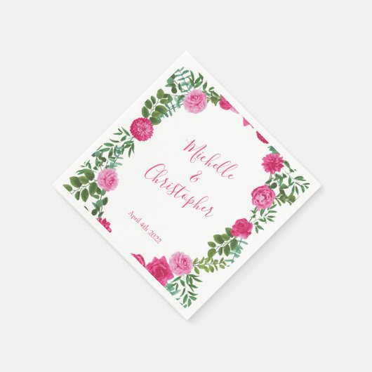 Hellrosa Blumenzehen Serviette (Ecke)