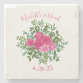 Hellrosa Blumenzehen Steinuntersetzer (Vorderseite)