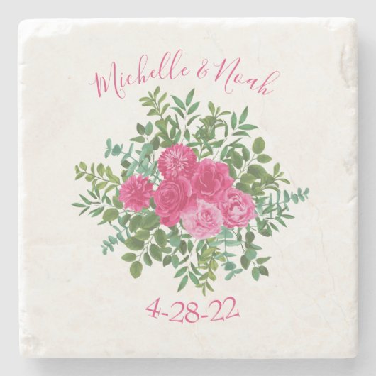 Hellrosa Blumenzehen Steinuntersetzer (Vorderseite)