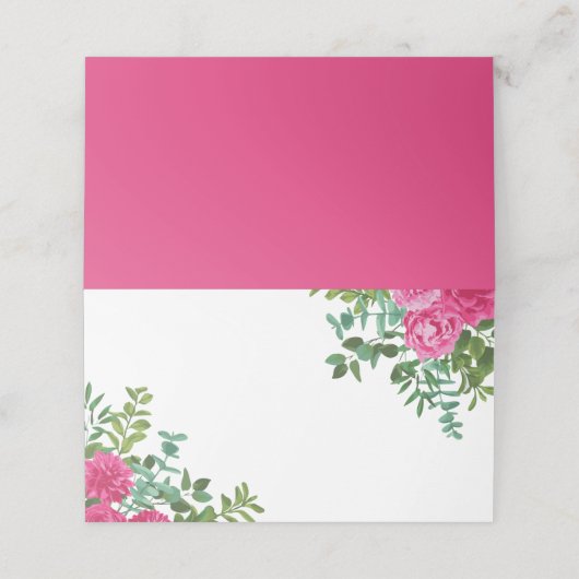 Hellrosa Blumenzwiebelplatz oder Escortkarte Platzkarte (Außenseite Aufgefaltet)