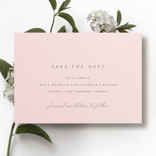 Hellrosa Blush   Elegante einfache Hochzeit Save The Date