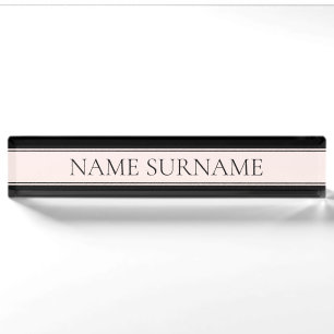 Hellrosa Blush-Streifen & Eleganter editierbarer T Namensplakette