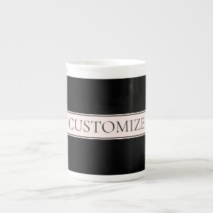 Hellrosa Blush-Streifen & Eleganter editierbarer T Porzellantasse
