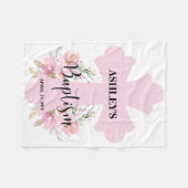 Hellrosa Blüte mit Kreuztaufen Fleecedecke (Vorderseite (Horizontal))