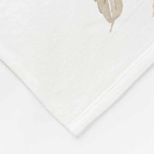 Hellrosa Blüte mit Kreuztaufen Fleecedecke (Ecke)