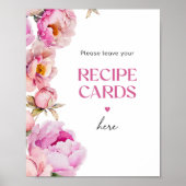 Hellrosa Blüte verlasse hier Ihre Rezeptkarte Poster (Vorne)