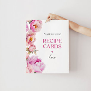 Hellrosa Blüte verlasse hier Ihre Rezeptkarte Poster