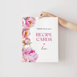 Hellrosa Blüte verlasse hier Ihre Rezeptkarte Poster