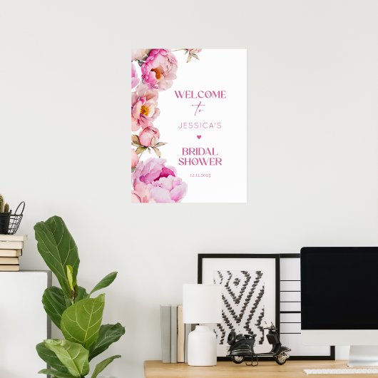 Hellrosa Blütenblätter und Bräunungsempfang der St Poster (Heimbüro)