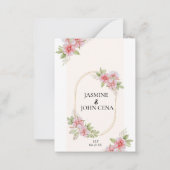 Hellrosa Braun Elegante Rustikale Hochzeit Mitteilungskarte (Rückseite)