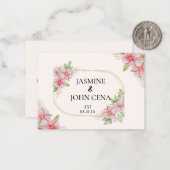 Hellrosa Braun Elegante Rustikale Hochzeit Mitteilungskarte (Vorderseite/Rückseite Beispiel)