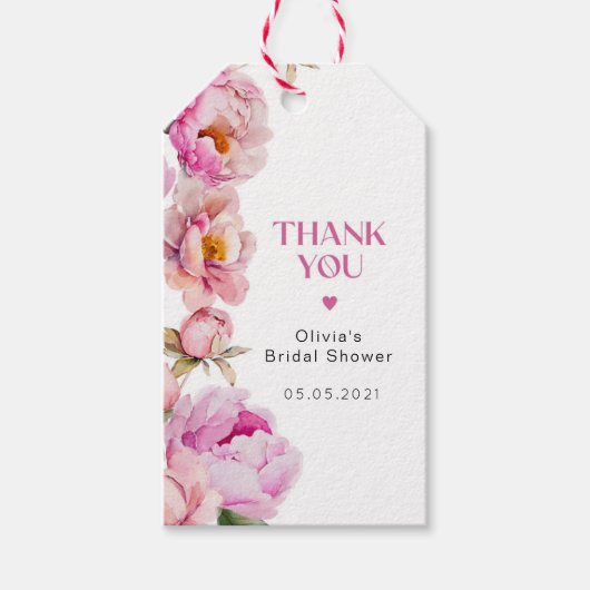 Hellrosa Brautparty danke Geschenkanhänger (Vorderseite)