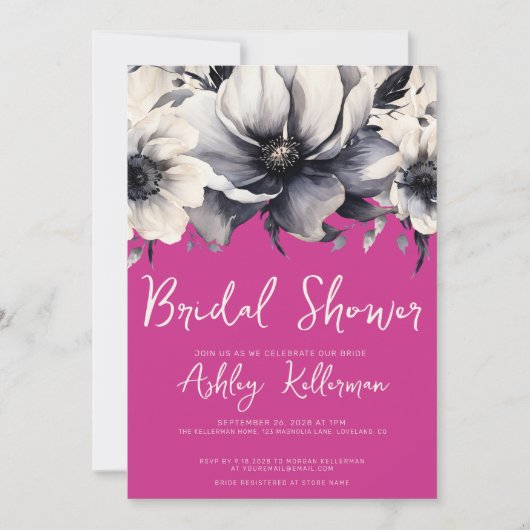 Hellrosa Brautparty Einladung (Vorderseite)