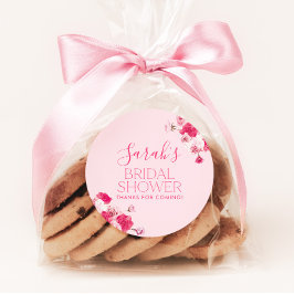 Hellrosa Brautparty Gefallen Tag-Aufkleber Runder Aufkleber