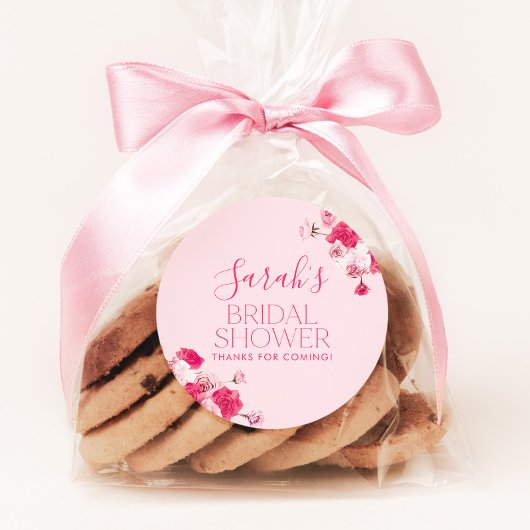 Hellrosa Brautparty Gefallen Tag-Aufkleber Runder Aufkleber