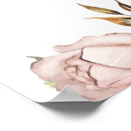 Hellrosa Brautparty Poster (Ecke)