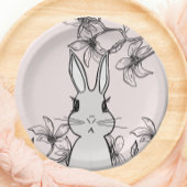 Hellrosa Bunny Floral Osterfest Pappteller