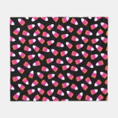 Hellrosa Candy Corn Muster Girl Halloween Fleecedecke (Vorderseite (Horizontal))