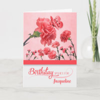 Hellrosa Carnation Garden Geburtstag mit Namen