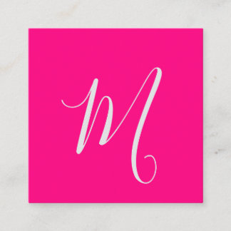 hellrosa-chic Monogramm Quadratische Visitenkarte