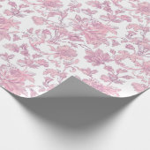 Hellrosa Chinoiserie-Decoupage Geschenkpapier (Ecke)