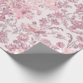 Hellrosa Chinoiserie-Decoupage Geschenkpapier (Ecke)