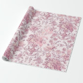 Hellrosa Chinoiserie-Decoupage Geschenkpapier (Ungerollt)