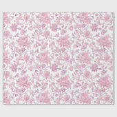 Hellrosa Chinoiserie Dekoupage Geschenkpapier (Flach)