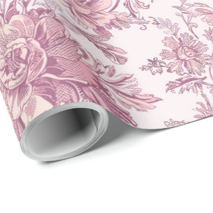 Hellrosa Chinoiserie Dekoupage Geschenkpapier