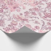 Hellrosa Chinoiserie Dekoupage Geschenkpapier (Ecke)