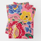 Hellrosa Chinoiserie Floral Geschenkpapier Set (Beispiel)