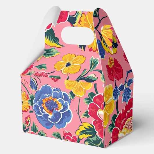 Hellrosa Chinoiserie Floral Geschenkschachtel (Rückseite)
