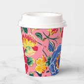 Hellrosa Chinoiserie Floral Pappbecher (Rechts)