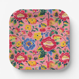 Hellrosa Chinoiserie Floral Pappteller