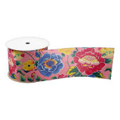 Hellrosa Chinoiserie Floral Satinband (Spule)