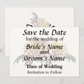 Hellrosa Chrysanthemen Save The Date (Vorne/Hinten)