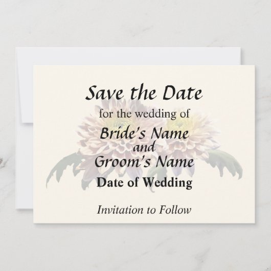 Hellrosa Chrysanthemen Save The Date (Vorderseite)