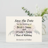 Hellrosa Chrysanthemen Save The Date (Stehend Vorderseite)
