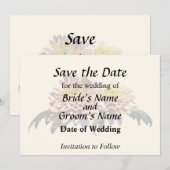 Hellrosa Chrysanthemen Save The Date (Vorne/Hinten)