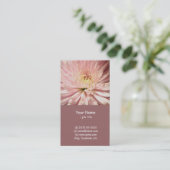 hellrosa Chrysanthemenblüte Visitenkarte (Stehend Vorderseite)