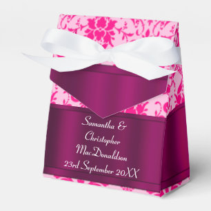 Hellrosa Damastenhochzeit Geschenkschachtel