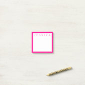 Hellrosa | Dein Name Post-it Klebezettel (Auf Schreibtisch)